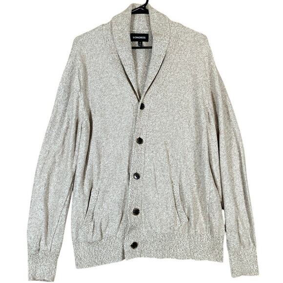 Bonobos Mens Sweater Tan Shawl Collar Slim Cardigan Cashmere Blend Large - Picture 1 of 12